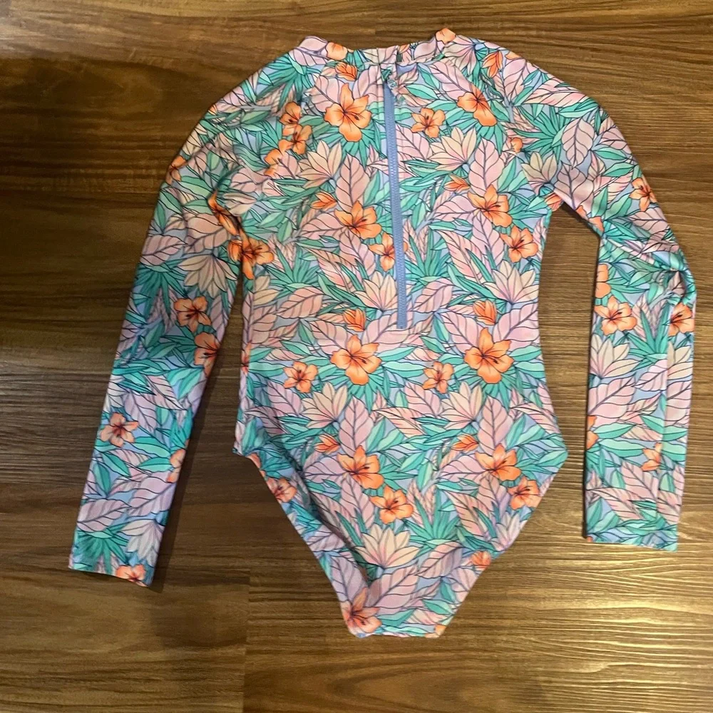 Cat & Jack Pink and Orange Rashguard Swimwear - Picture 2 of 3